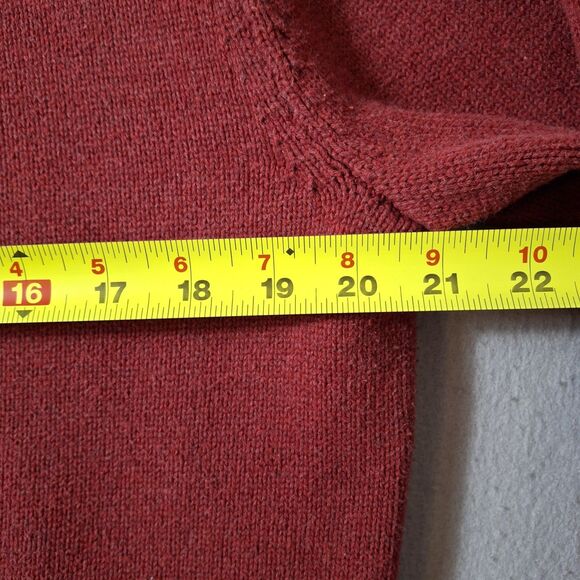 LL Bean Sweater Mens Large Red 1/4 Knit Zip Mock Neck LS Pullover Stretch 287736 - Picture 6 of 6